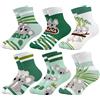 Queenshin 6 Paia Calzini Bambino Bambini Calze Ragazza con Simpatico Tema Koala con Strisce Calzini Caviglia Traspirante Regalo 5-8 Anni Taglia 28-32