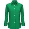 Stamain Camicia Donna Manica Lunga No Stiro Blusa Elegante Regular Fit Camicetta Classica per Ufficio Lavoro Cerimonia vestibilità Comoda Verde 4XL