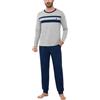 Marvmys Pigiama Uomo Cotone Manica Lunga con Tasche 2 Pezzi