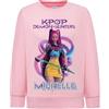D&Vlab Felpa Girocollo per Bimba Bambina KPOP Demon HNTERS Rumi, Mira, Zoey Personalizzabile con Nome per Bambini Unisex Felpata Bimba colorazione Rosa 100% Caldo Cotone