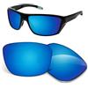 Biyxpiv Lenti di ricambio da 1,5 mm compatibili con occhiali da sole Oakley Split Shot OO9416 da 64 mm, antigraffio e resistenti agli urti, colore: blu ghiaccio polarizzate