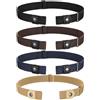 JasGood 4 pezzi cintura senza fibbia cintura elastica invisibile cintura per uomo e donna regolabile cintura elasticizzata neutra per jeans pantaloni, E-nero/caffè/blu/giallo, Anzug für Taillengröße