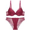 Sencylife Reggiseni Sexy per Le Donne in Pizzo Push-up Imbottito con Ferretto per Sollevare Il Supporto Quotidiano, Rosso Vinaccia, 2B