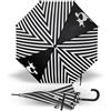 Y-DRY Romeo Ombrello Lungo Automatico, Antivento, Fusto Rinforzato 63/8/12, Copertura Ampia Diametro 112 cm, Con Portachiavi Incluso, Elegante e Resistente, Chiuso 92 cm, Peso 480 g (Black/White)