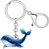 RAIDIN Acrilico carino oceano animali balena portachiavi portachiavi catena regali per donne ragazze chiave auto portafoglio borsa zaino accessori, Blu, M