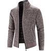 HEONSATI Felpa Lavorato da Uomo Cotone Cardigan a Maniche Lunghe di Maglia Elegante Frontale Aperto Cappotti con Zip Leggero Maglione Maglia Calda Giacche in Maglia Casual Cappotto Uomo di Lana Curvy