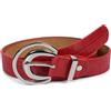 styleBREAKER Cintura donna similpelle effetto coccodrillo mezzaluna,Rosso /