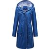 YUNCLOS Cappotto impermeabile da donna elegante antivento con cappuccio lungo giacca antipioggia slim fit tinta unita