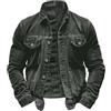 Generic Giacche Per Gli Uomini Camicie Di Velluto A Coste Giacca Di Jeans Con Tasche Button Down Retro Lavato Cappotti Inverno Manica Lunga Abbigliamento, Giacche grigie per uomo, M