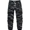 APTRO Pantaloni cargo da uomo mimetici per il tempo libero con vita elastica, pantaloni da lavoro lunghi in cotone, pantaloni da jogging con 8 tasche LT23, M