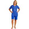Leedya Pigiama Donna Primaverile Estivo in Cotone 100% - Manica Corta e Pantalone Corto Stile Basket, Fresco e Traspirante, Comfort Fit, Made in Italy