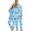 Generico Pigiama Personalizzato Uomo Donna Set con Foto in Seta 2 Pezzi con Top Aperto Davanti e Pantaloni Pigiami Abbinati Coppia Fidanzati Divertente per Casa San Valentino Natale,Festa della Mamma papà