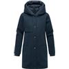 Navahoo Giacca lunga da donna, effetto lana, con cappuccio e inserto trapuntato, 14, S-3XL