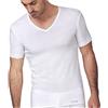 Nottingham Confezione N. 2 Canottiera Uomo Mezza Manica Scollo A Punta Cotone Costina BIELASTICA - Morbidezza ed Aderenza. Disponibile nei Colori Bianco o Nero