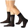 CALZITALY Calze Uomo, Calze 100% FILO DI SCOZIA, Calze Corte e Lunghe, Gambaletti Cotone, 2 Paia | MADE IN ITALY (44-45, 2 PAIA CALZE CORTE NERO - POIS ROSSO + GIALLO)
