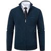 Duohropke Cardigan da uomo con cappuccio Felpa con chiusura lampo, maglione spesso interno felpa foderata in lana, cappotto invernale a maniche lunghe, giacca a vento, Blu marino, XXXL