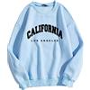 Generic Felpe da donna Los Angeles California girocollo con grafica in stile cartoni animati California Los Angeles abbigliamento essenziale vestibilità ampia manica lunga girocollo girocollo Y2K fresco