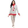 Infiore Pigiama Donna Pile Effetto Coral - Morbido e Felpato - Invernale (651469 Grigio, XL)