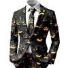 Celanisai Tuta per Halloween, da uomo, a forma di zucca, con blocco di colore, vestibilità stretta, con giacca blazer 3D, set di stampa 3D, per feste di carnevale e feste a tema