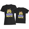 t-shirteria Coppia Tshirt Mamma Figlia Rock Family Musica Rocker Love Music Grinta Mani Corna Ragazzina Madre Femminuccia Festa della Mamma Idea Regalo