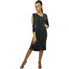 Ready4Dance Gonna Marbella Donna - Tango e Latino - Vita Alta, Elasticizzata, Balza Arricciata - Nero, Lurex, Pois