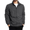 Generic Giacca da uomo per sport autunnali all'aperto da passeggio giacca bomber con cerniera casual a maniche lunghe cappotto plus size collo a lupetto giacca a vento leggera con tasche