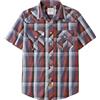 Dubinik® Camicia Uomo Maniche Corte a Quadri Western con Bottoni Automatici Stile Cowboy Blu Borgogna S