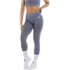 FGM04 Donna - Leggings Leopardo 2.0, Sportivi da Donna, Push Up, XS-S/M-L, Animalier, Vita Alta, 92% Poliammide 8% Estelan, Aderente, Regular Fit (IT, Testo, M, L, Regular, Regular, Blu Granito)