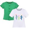 Sunny Fashion 2 Confezioni Ragazze Superiore Maglietta Manica Lunga Grigio Rosa Uniforme Scolastica 4-10 Anni