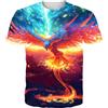 Fanient T-Shirt da Uomo T-Shirt con Stampa 3D Fenice T-Shirt Casual da Donna Street Style T-Shirt Sportiva da Coppia S