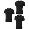 Enrico Coveri 3 t-Shirt Uomo Mezza Manica Scollo a V in Cotone Pettinato Art. ET1101 (Nero, 3/S)