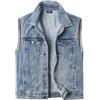Oralidera Gilet di Jeans Uomo Denim Gilets Vintage Giubbotto in Jeans Smanicato Biker Gilet da Moto