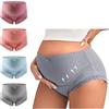 Rainjia Mutandine Premaman 4 Pezzi - Intimo in Cotone Morbido Alta Vita per Gravidanza, Regolabile sulla Pancia, Slip Traspiranti con Pizzo