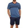 Marvmys Pigiama Uomo Estivi Corto Cotone Leggero Pigiami Due Pezzi Maniche Corte Scollo a V T-Shirt e Pantaloncini S-3XL