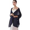 RIIQIICHY Scialli e involucri da donna per abiti da sera come sciarpa di seta chiffon scialli pashmina formali setosi per matrimoni, Navy, Large