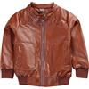 BOTCAM Giacca in pelle per bambini moto gilet tempo libero imitazione tutti ragazzi cappotto e giacca donna ragazzo (Brown-a, 11-12 anni)
