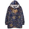 Harry Potter Vuddie Oversize Boppet Hoodie Kids Navy o White Fleece One Size