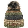 Faera Cappello Invernale da Donna con Pompon in Pelliccia Sintetica e Fodera in Pile Termico, Colore:Verde, Taglia:One Size