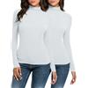 Achimlt 2 Pezzi Maglia Termica Donna a Collo Alto Calda Elastica Intimo, Leggero Sportiva Termico Maglietta Donna Maniche Lunghe per Autunno Invernale
