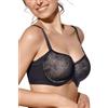Selene Reggiseno Violeta con Ferretto e Fascia Alta, Coppa Preformata, Disponibile in Coppa G, Nero, 5G