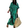 L-Peach Bohemian Kaftan Ampia Camicia da Notte Lunga da Donna Abito da Spiaggia Copricostume Vestaglia Sarong Pareo