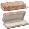JSCARLIFE Custodia per occhiali da vista, con strass di cristallo, custodia protettiva per occhiali da sole e occhiali da sole (dorato), Oro, Taglia unica