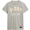 Superdry Vintage Athletic S/S Tee C1-Printed T.Shirt (M) da Uomo, Grigio Chiaro Screziato, M