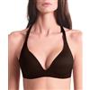 LORMAR Reggiseno Senza Ferretto Imbottito Shine 1430 Coppe Supersoft Preformate, Microfibra Effetto Seta con Spalline Incrociabili - Nero, 2C