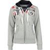 Geographical Norway Fespote Lady - Felpa Donna Zip Hoodie Tasche - Pile Donna Maglione Manica Lunga Giacca Cappuccio - Abito Ideale Primavera Estate Autunno Inverno Stagione (Grigio Chiaro XL)