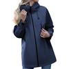 Generico Giacca Impermeabile Donna Giubbino Donna Autunnale con Cappuccio Running Giubbotti Antivento Giubbotto Trekking Leggero Giacche Elegante Invernale Montagna Jacket Abbigliamento 2#Blu Scuro XL