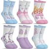 hometrixx 6 Paia Calze In Cotone Traspirante Bambina Calzini Corti Cavalluccio Marino Sirena Conchiglia Blu Rosa Viola Calzini Alla Caviglia 2-5 Anni