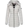 Generisch Piumino da donna con cappuccio, giacca invernale, calda mezza stagione, giacca trapuntata foderata, media lunghezza, giacca buffer, cappotto invernale da esterno, piumino lungo, cappotto
