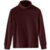 Spring&Gege Spring & Gege Ragazza Tinta Unita Dolcevita Top a Maniche Lunga Shirt Cotone con Collo Alto Basico Maglia Termica per Bambine Marrone 3-4 Anni