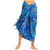 PANASIAM Pareo Toni Blu - Pareo in Viscosa Coprente - Gonna a Portafoglio | Per donna & uomo, come pareo da spiaggia, Sarong o leggero abito da spiaggia, copricostume leggero, pezzo unico artigianale